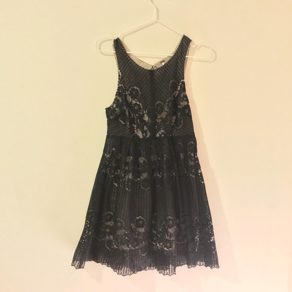 Free People Black Floral Lace Dress